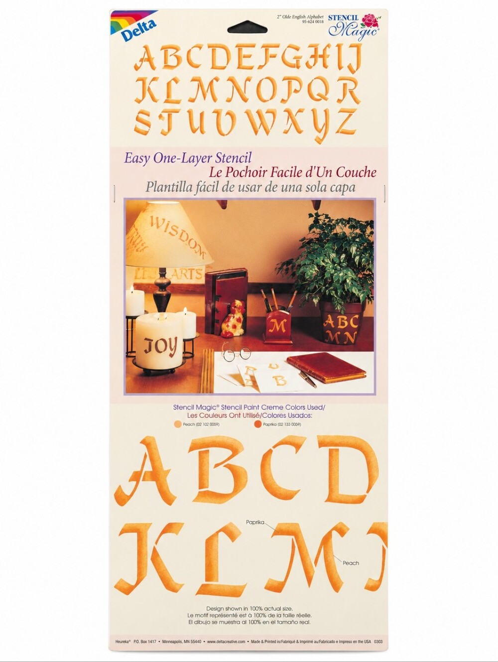 Delta Stencil Magic 2" Olde English Alphabet Reusable Craft Stencil Vintage